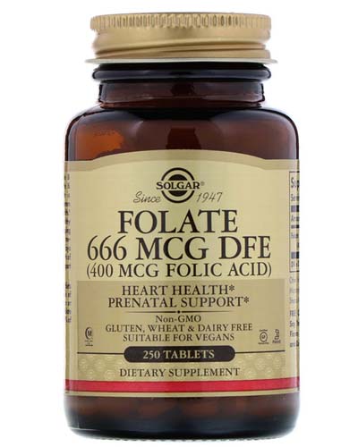 Folate 666 mcg DFE 250 табл (Solgar)