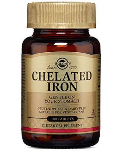 Chelated Iron 25 мг 100 табл (Solgar)