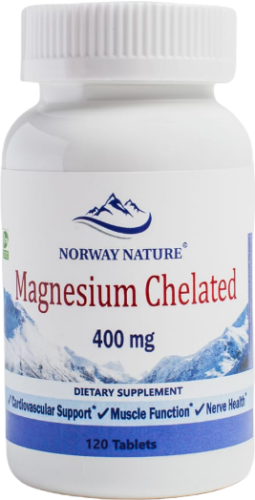 Magnesium Chelated 400 мг 120 таблеток (Norway Nature)