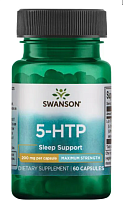 5-HTP Maximum Strength (5-гидрокситриптофан) 200 мг 60 капсул (Swanson)