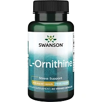 L-Ornithine - Free Form (L-орнитин - в свободной форме) 500 мг 60 капсул (Swanson)