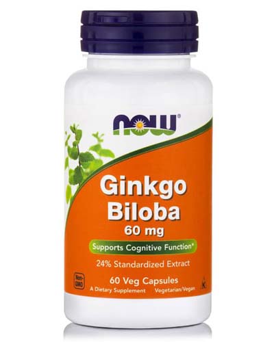 Ginkgo Biloba 60 мг 60 капс (NOW)