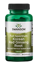 Full Spectrum Korean Red Ginseng Root (Полный спектр корейского красного корня женьшеня) 400 мг 90 капсул (Swanson)