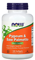 Pygeum & Saw Palmetto (Пиджеум и пальметто) 120 softgels (NOW)