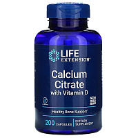 Calcium Citrate with Vitamin D (цитрат кальция с витамином D3) 200 капсул (Life Extension)