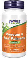 Pygeum & Saw Palmetto (Пиджеум и пальметто) 60 softgels (NOW)