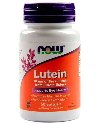 Lutein (лютеин) 10 мг 60 гелевых капсул (NOW)