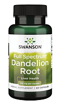 Full Spectrum Dandelion Root (Корень одуванчика полного спектра) 515 мг 60 капсул (Swanson)
