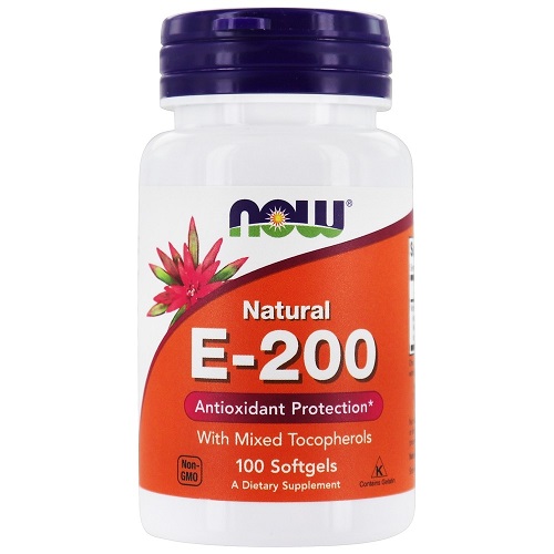 Natural Vitamin E-200 with Mixed Tocopherols (натуральный Витамин Е-200) 100 капс (NOW)