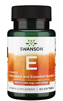 Vitamin E (Витамин Е) 400 МЕ 180 мг 60 гелевых капсул (Swanson)