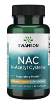 Nac N-Acetyl Cysteine (N-ацетилцистеин) 1000 мг 60 капсул (Swanson)