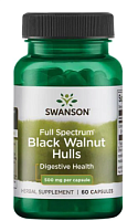 Full Spectrum Black Walnut Hulls (скорлупа черного ореха) 500 мг 60 капсул (Swanson)