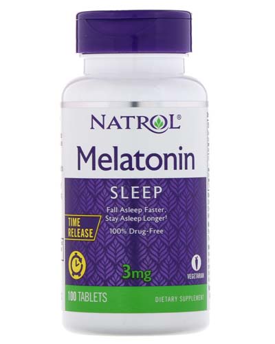 Melatonin 3 мг Time Release медленного высвобождения 100 табл (Natrol)