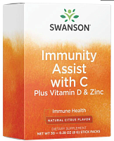 Immunity Assist with C Plus Vitamin D & Zinc цитрусовый аромат 30 пакетиков (Swanson)
