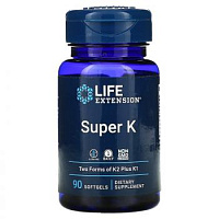 Super K (Две формы К2 плюс К1) 90 капсул (Life Extension)