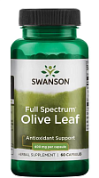 Full Spectrum Olive Leaf (Оливковый лист полного спектра) 400 мг 60 капсул (Swanson)