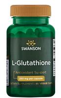 L-Glutathione (L-глутатион) 250 мг 60 вег капсул (Swanson)