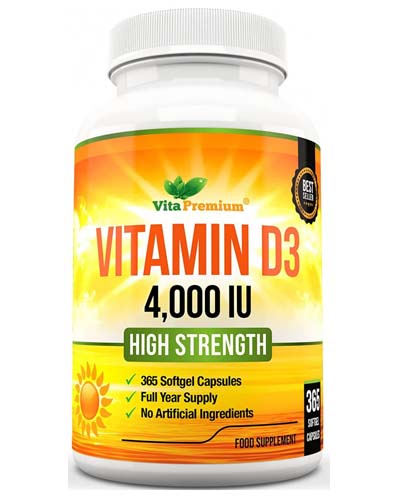 Vitamin D 4,000 IU, Maximum Strength 365 капс (Vita Premium)