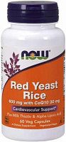 Red Yeast Rice 600 мг with CoQ10 30 мг (Красный дрожжевой рис с COQ10) 60 капcул (NOW)