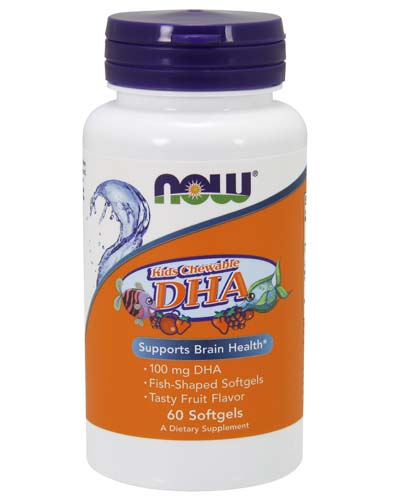 DHA 100 mg Kid's 60 Chewable (жевательных капсул) (NOW)