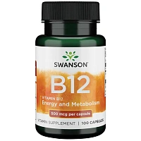 Vitamin B-12 (Витамин B12) 500 мкг 100 капсул (Swanson)