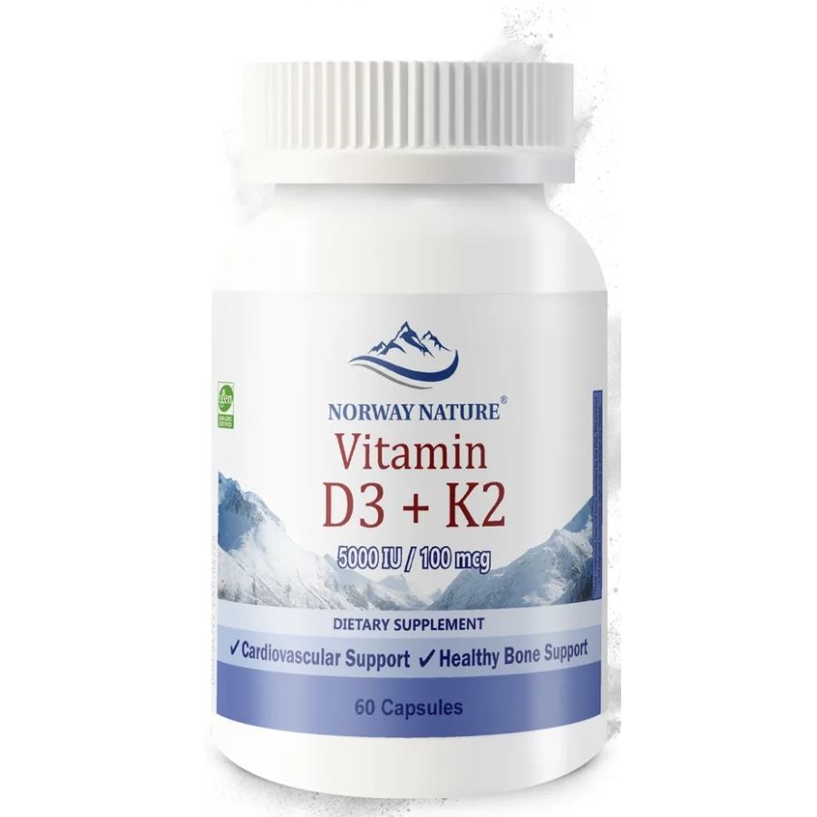Vitamin D3 + K2 60 капсул от Norway Nature.jpg