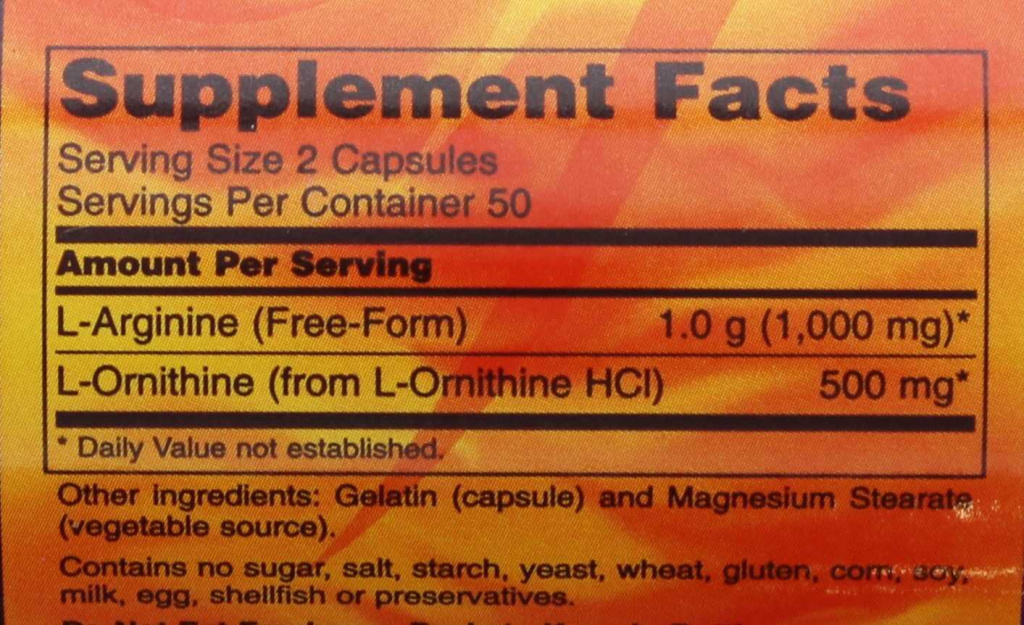 Arginine & Ornithine (Аргинин & Орнитин) 500 250 мг от Now Foods Sports 100.jpg