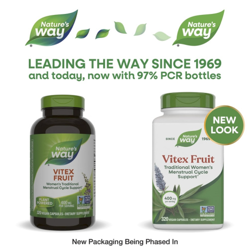 Vitex Fruit (Плоды витекса) 400 мг 320 капсул (Nature's Way) фото 3