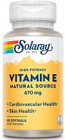 Vitamin E D-Alpha Tocopherol (Витамин Е D-Альфа-Токоферол) 1000 МЕ 60 гелевых капсул (Solaray)