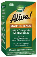 Alive! Max3 Potency Multivitamin (мультивитамины с железом) 90 таблеток (Nature's Way)