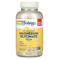 Magnesium Glycinate (Глицинат магния) 350 мг 240 капсул (Solaray)