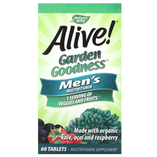 Alive! Garden Goodness Men's Multivitamin (Мультивитамины для мужчин) 60 таблеток (Nature's Way) срок до 09/25