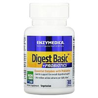 Digest Basic + Probiotics (основные ферменты с пробиотиками) 30 капсул (Enzymedica)