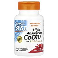High Absorption CoQ10 with BioPerine 100 мг 60 капсул (Doctor's Best)