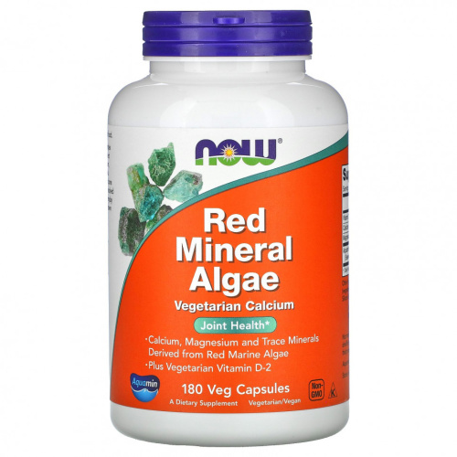 Red Mineral Algae (комплекс минералов из красных водорослей) 180 вег капсул (NOW)