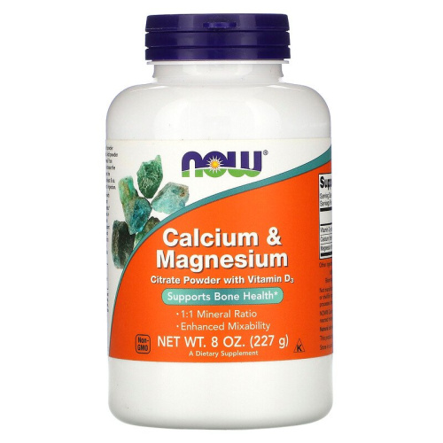 Calcium/Magnesium Citrate Powder (Кальций и магний) 227 грамм (NOW)