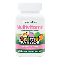 Source of Life Animal Parade Children's Chewable Multi-Vitamin & Mineral Supplement арбуз 90 таблеток в форме животных (NaturesPlus)