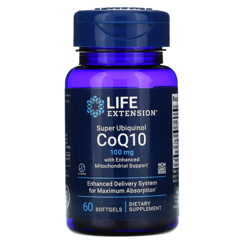 Super Ubiquinol CoQ10 with Enhanced Mitochondrial Support 100 мг 60 капсул (Life Extension)