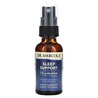 Sleep Support with Melatonin (средство для поддержания сна с мелатонином) с натуральным вкусом малины 29 мл (Dr. Mercola)