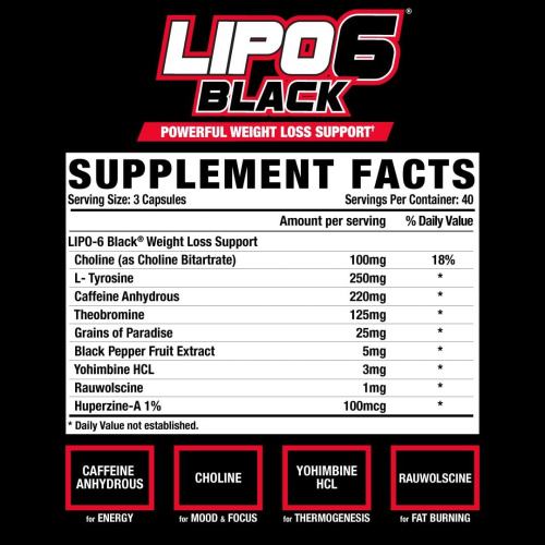 Lipo-6 Black Ultra Concentrate 120 капс (Nutrex) фото 2