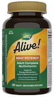 Alive! Max3 Potency (мультивитаминный комплекс для взрослых, с железом) 180 таблеток (Nature's Way)