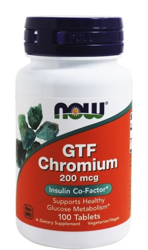 GTF Chromium (Хром) 200 мкг 100 табл (NOW)