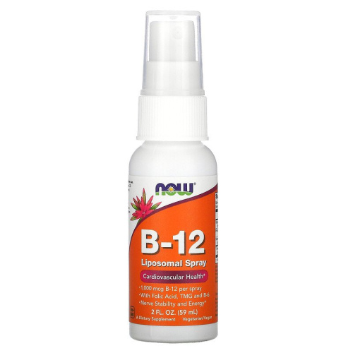 B-12 Liposomal Spray (Липосомальный спрей с витамином B12) 1000 мкг 59 мл (NOW)