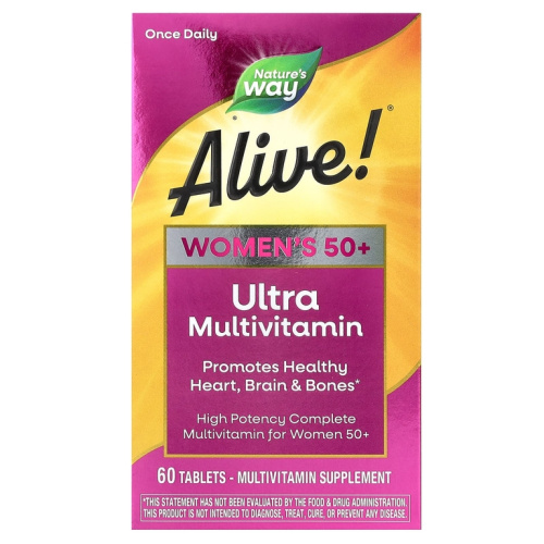 Alive! Womens 50+ Ultra Potency (мультивитамины и мультиминералы для женщин старше 50 лет) 60 таблеток (Nature's Way)