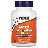 Acetyl L-Carnitine (Ацетил-L-карнитин) 500 мг 100 вег. капсул (NOW)