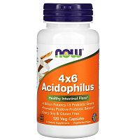 4x6 Acidophilus (ацидофильные бактерии) 120 вег. капсул (NOW)