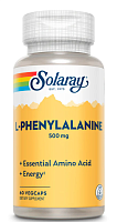 L-Phenylalanine Free Form (L-фенилаланин) 500 мг 60 капсул (Solaray)