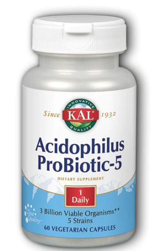 Acidophilus Probiotic 5 (Пробиотик 5 штамов 3 млрд КОЕ) 60 вег капсул (KAL)