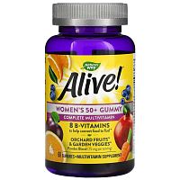 Alive! Women's 50+ Multivitamin Gummy Complete Multivitaman (жевательные витамины для женщин после 50 лет) со вкусом фруктов 60 жевательных таблеток (Nature's Way)