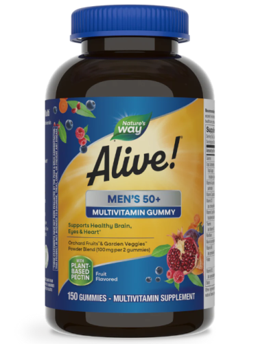 Alive! Men's 50+ Multi Gummy (Мультивитамины для мужчин старше 50 лет) 150 жевательных таблеток (Nature's Way) срок до 09/25